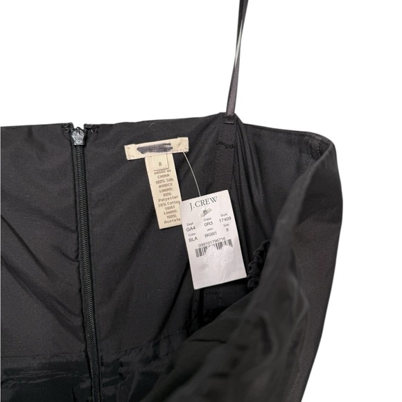 J. Crew Silk Black Taffeta Bra Strapless LBD Style 17409 NEW Party Minimalist - Picture 4 of 16